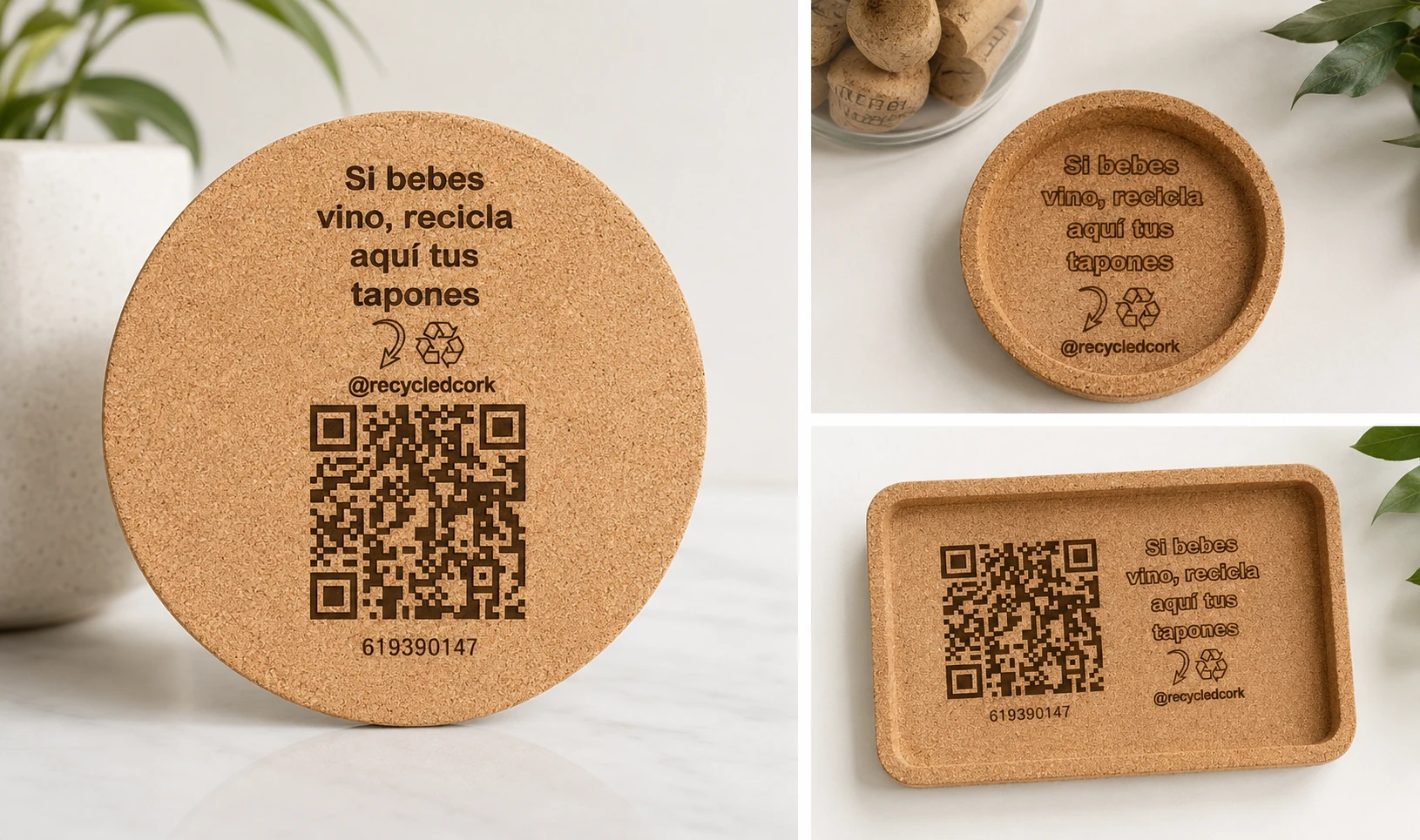 Productos reciclados de corcho